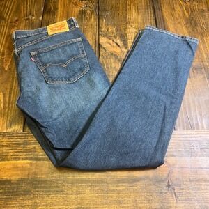 Levis 505 Regular Fit Mens Jeans 36x34 Blue Medium Wash Straight Leg Denim